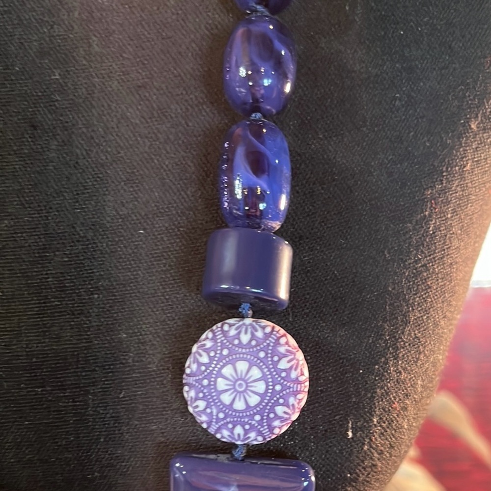 Chico’s blue bead necklace. Like new 3015. - Picture 2 of 5